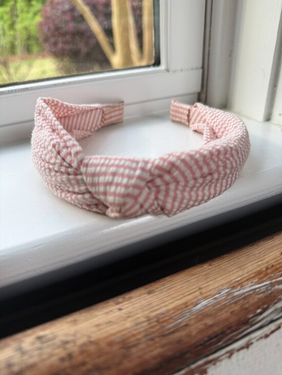 Accessories - NWOT Anthropologie Pink Striped Seersucker Knot Headband